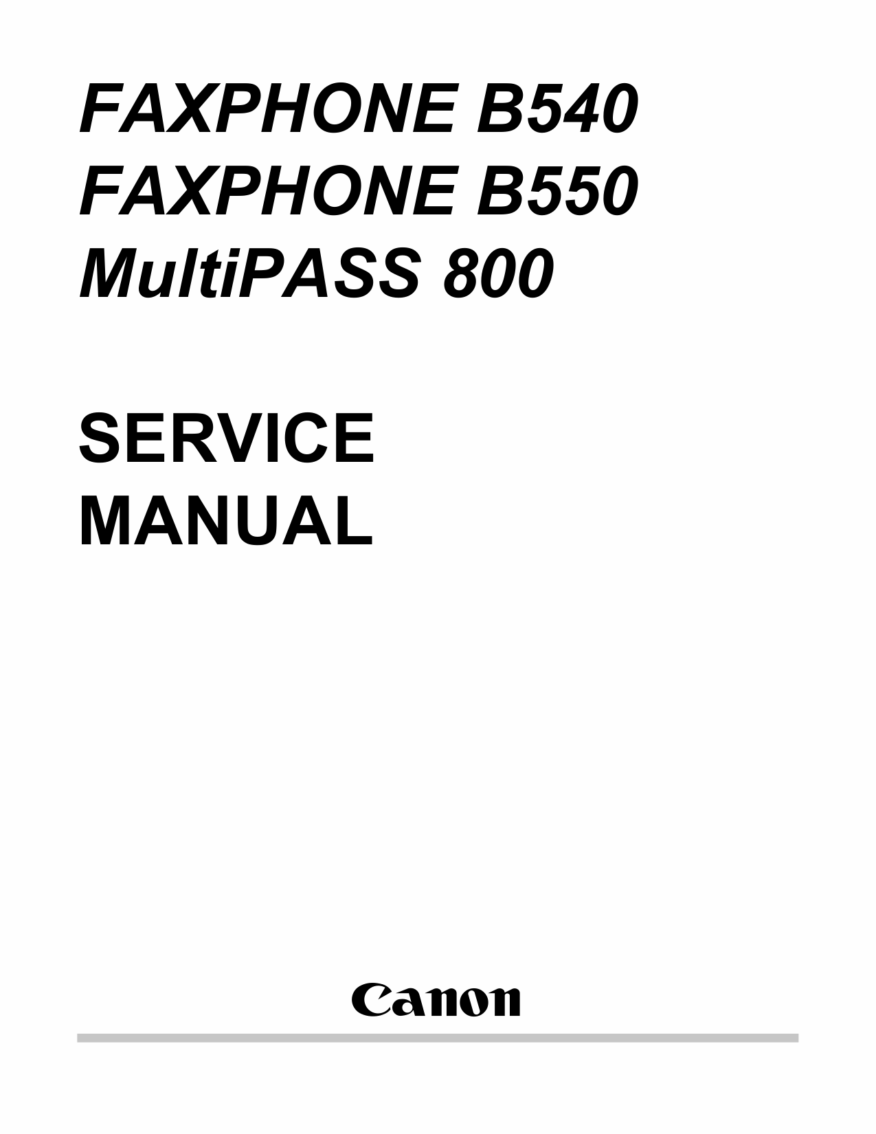 Canon FAX FP-B540 B550 MultiPass-800 Parts and Service Manual-1